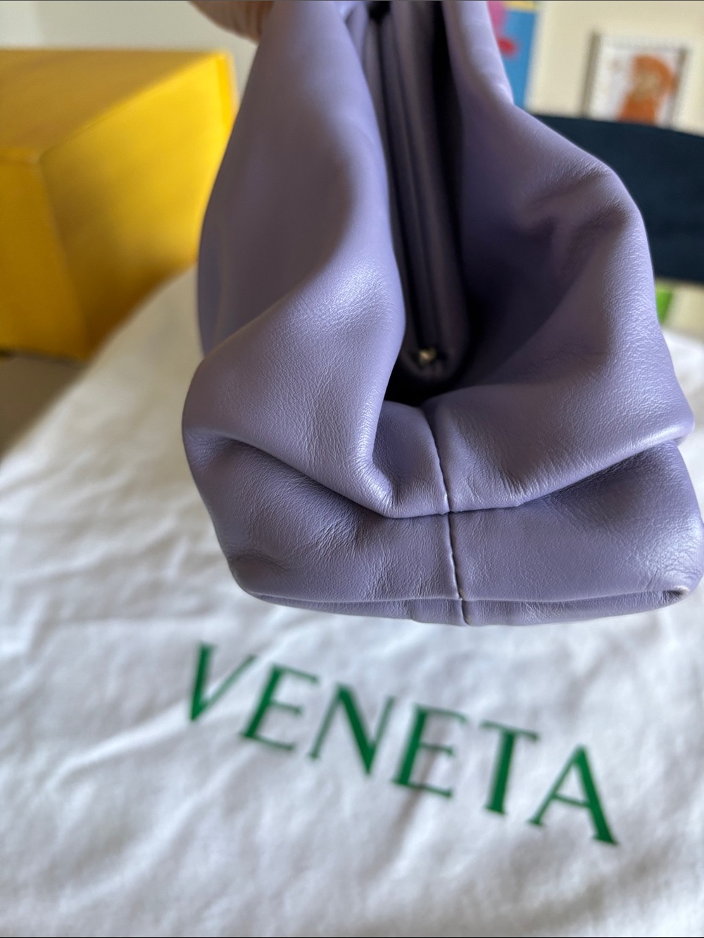 Bottega Veneta Lavender Soft Leather Pouch Clutch - Picture 4 of 9